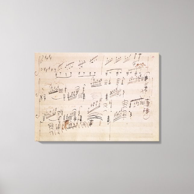 Score sheet of 'Moonlight Sonata' Canvas Print (Front)