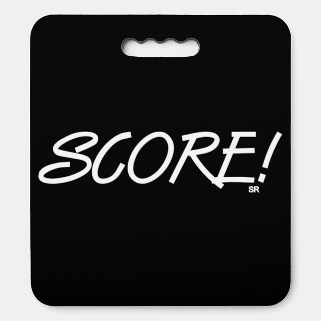 Score white and black stadium cushion (Front Vertical)