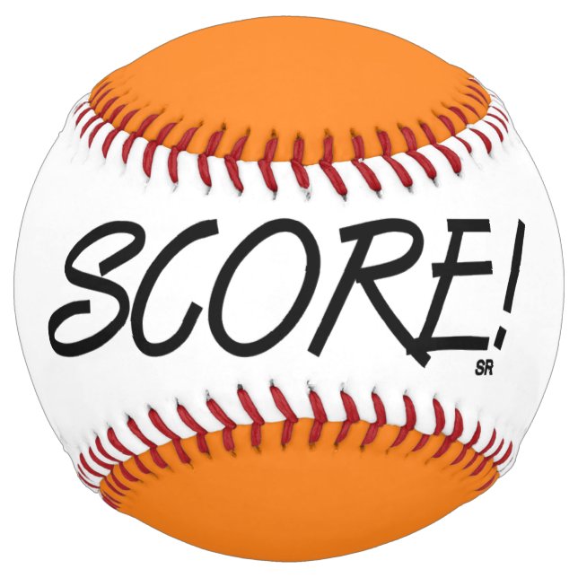 Score white and orange softball (Front)