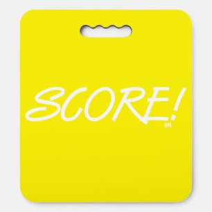 Score white and yellow stadium cushion