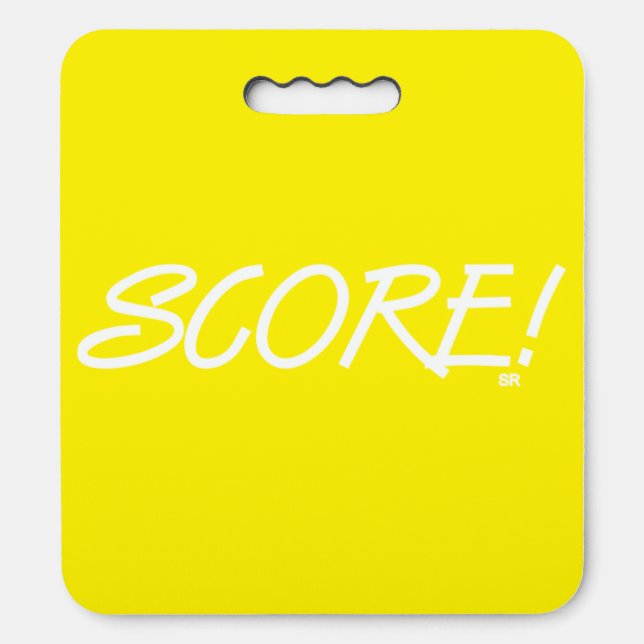 Score white and yellow stadium cushion (Front Vertical)