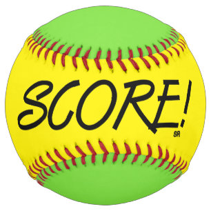 Score yellow and lime softball