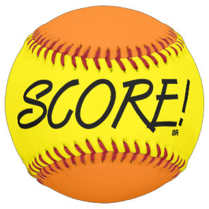 Score yellow and orange softball