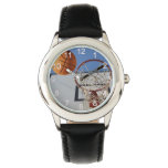 Scoring Points At Basketball, Kids Leather Watch