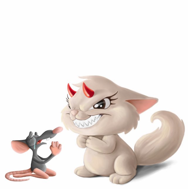 Scorn the Cat and the Begging Rat Statue (Front)