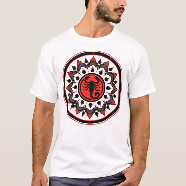 Scorpio 2026 Phoenix Zodiac Mandala – Power & Dept T-Shirt (Front)