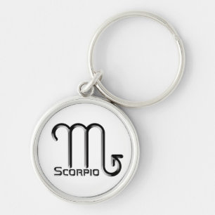 SCORPIO, Abstract Design of the Zodiac Sign, Keychain