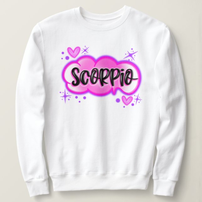 Scorpio Airbrush Style  Sweatshirt (Design Front)