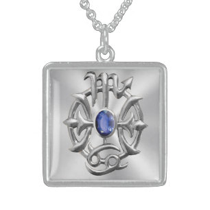 Scorpio and Pisces Medallion 2 Silver Necklace