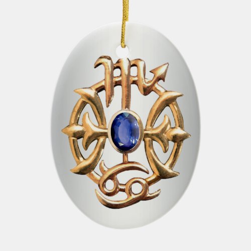 Scorpio and Pisces Medallion Ceramic Ornament