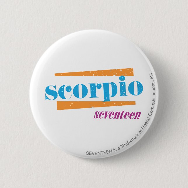 Scorpio Aqua Pinback Button (Front)