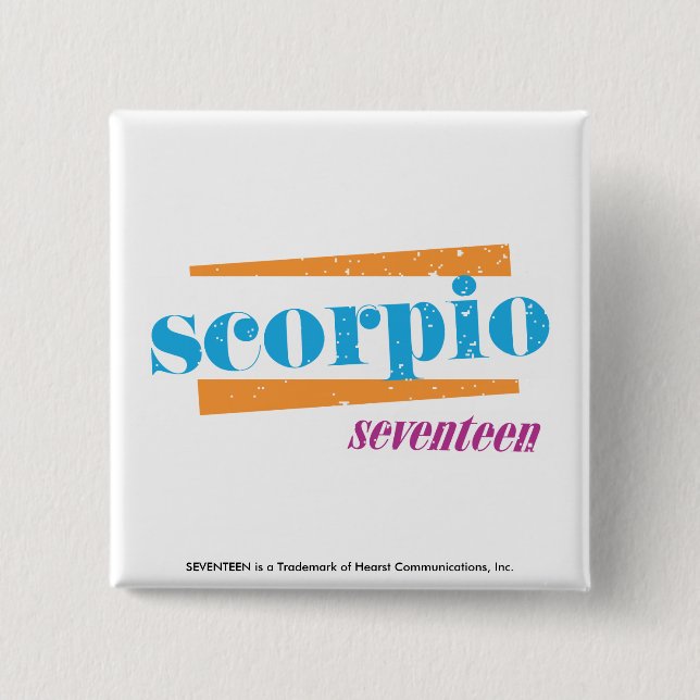 Scorpio Aqua Pinback Button (Front)