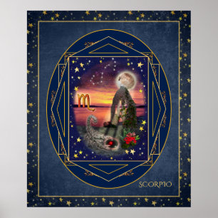 Scorpio Art Collage Poster