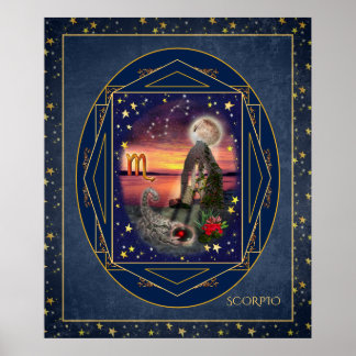 Scorpio Art Collage Poster