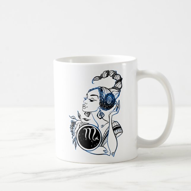Scorpio Art Deco Lady Coffee Mug (Right)
