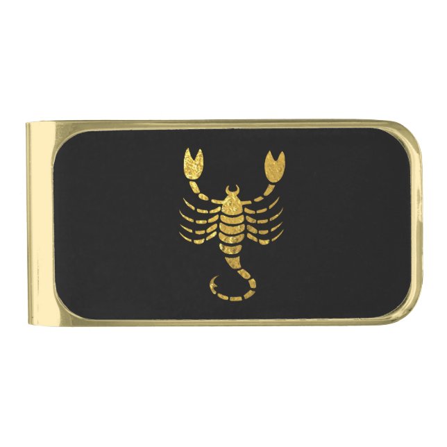 Scorpio Astrological Sign Gold Finish Money Clip (Front)