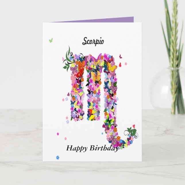 Scorpio Astrology Birthday Card (Front)