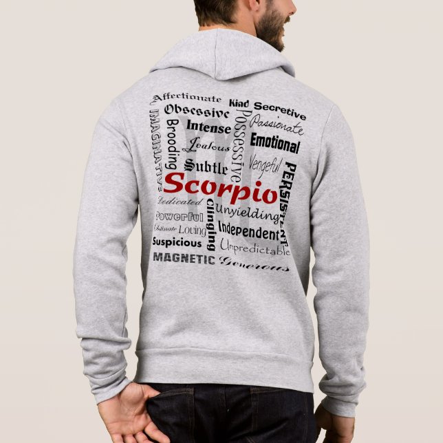 Scorpio Astrology Horoscope Zodiac Traits Collage Hoodie (Back)