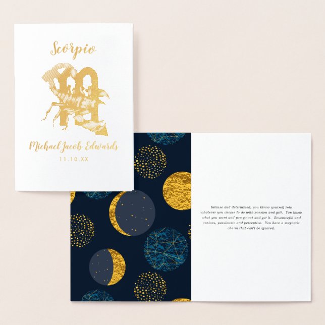Scorpio Astrology | Personalized Zodiac Sign Foil Card (Display)