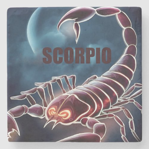 Scorpio astrology sign stone coaster