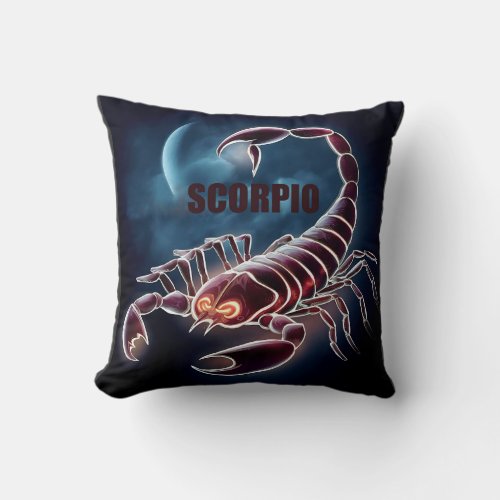 Scorpio astrology sign throw pillow
