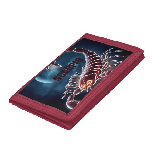Scorpio astrology sign trifold wallet