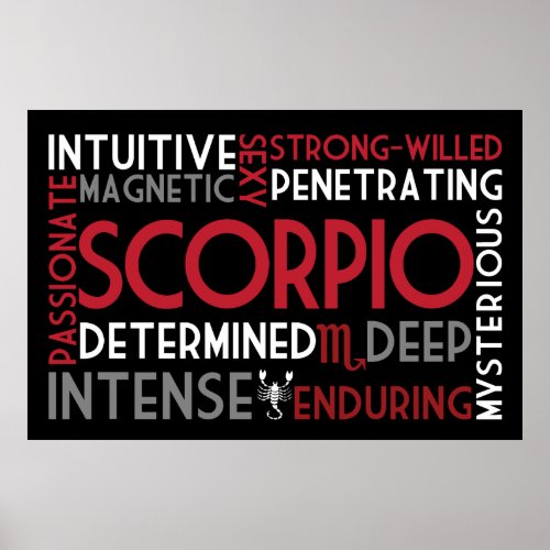 Scorpio Astrology Word Collage Print