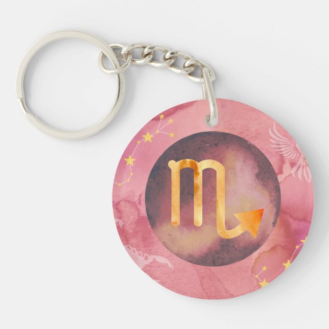 Scorpio Astrology Zodiac Keychain – Depth & Power (Front)