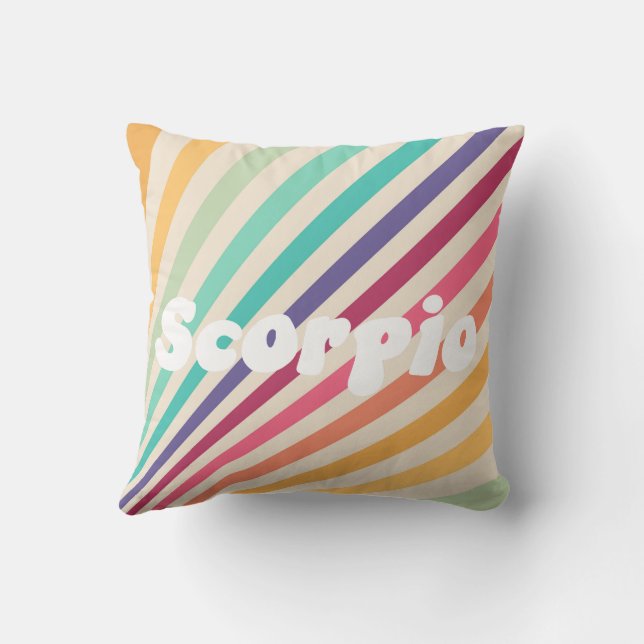 Scorpio Astrology Zodiac Round Pillow (Back)