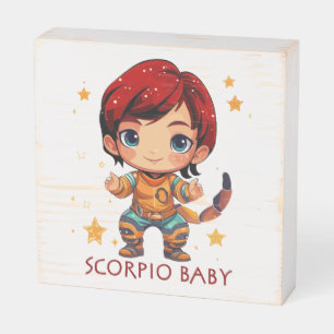 Scorpio Baby 3 Wooden Box Sign