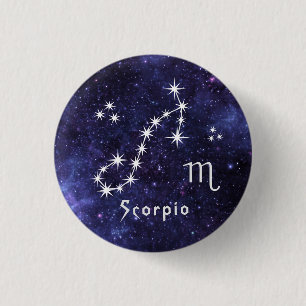 Scorpio Badge, Zodiac Horoscope Badge Button