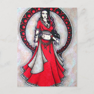 Scorpio Belly Dancer Gothic Moon Holiday Postcard