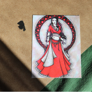 Scorpio Belly Dancer Gothic Moon Postcard