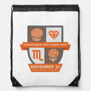 Scorpio Birthday Crest™ for November 1-21 Drawstring Bag
