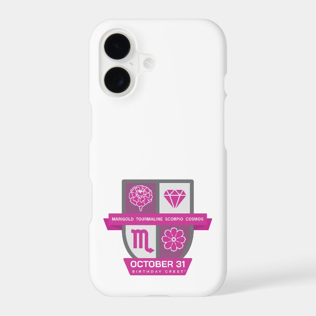Scorpio Birthday Crest™ for October 24-31 iPhone Case (Back)