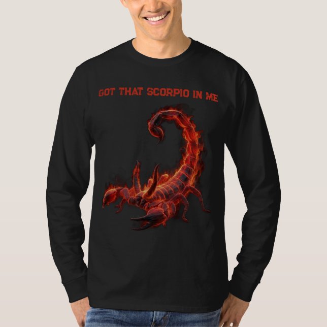 Scorpio Birthday Gift | Zodiac | Fiery Scorpion T-Shirt (Front)