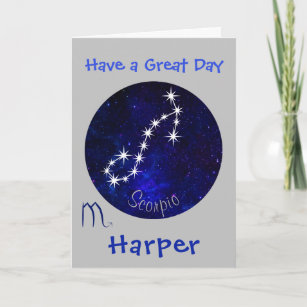 Scorpio Birthday, Horoscope Zodiac Birthday Card