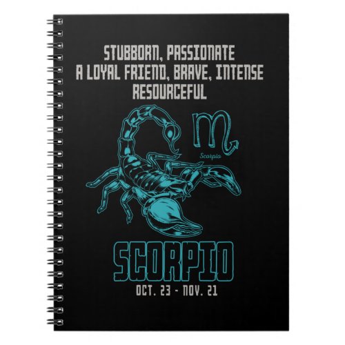 Scorpio Birthday Horoscope Zodiac Sign Notebook