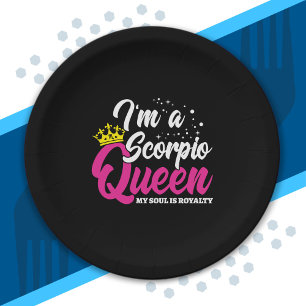 Scorpio Birthday Queen October November Zodiac Paper Plates