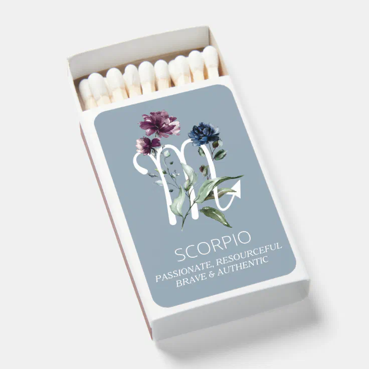 Scorpio Birthday Vintage Floral Matchboxes