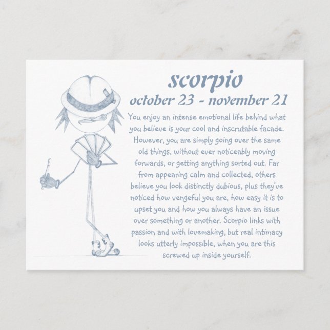 Scorpio [ - BitchScope - ] Postcard (Front)