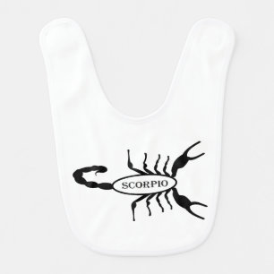 Scorpio Black Scorpion Star Sign Baby Bib