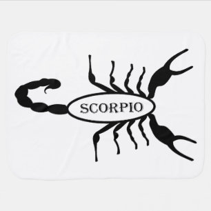 Scorpio Black Scorpion Star Sign Baby Blanket