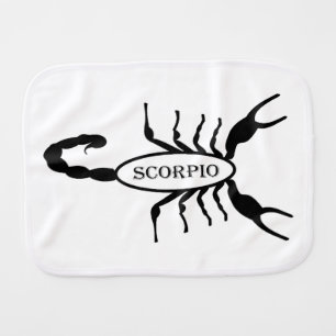 Scorpio Black Scorpion Star Sign Baby Burp Cloth