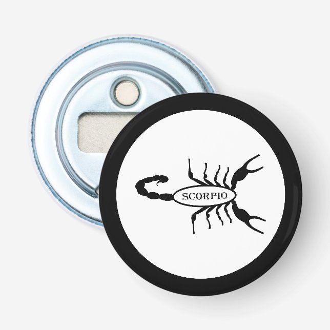 Scorpio Black Scorpion Star Sign Bottle Opener (Front)