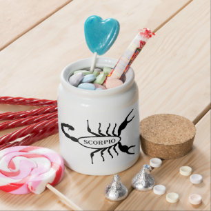 Scorpio Black Scorpion Star Sign Candy Jar
