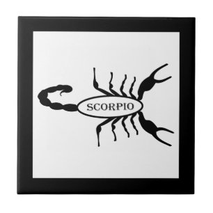 Scorpio Black Scorpion Star Sign Ceramic Tile