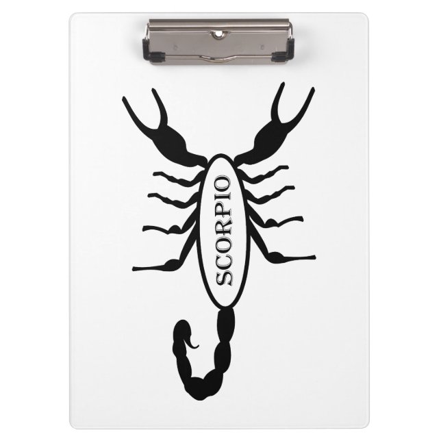 Scorpio Black Scorpion Star Sign Clipboard (Front)
