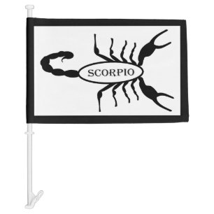 Scorpio Black Scorpion Star Sign Custom Car Flag