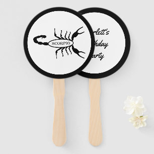 Scorpio Black Scorpion Star Sign Custom Hand Fan